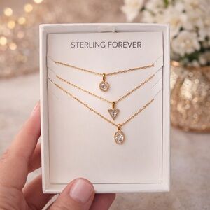 Sterling Forever - Julie Cubic Zirconia Layered Necklace - New in Box